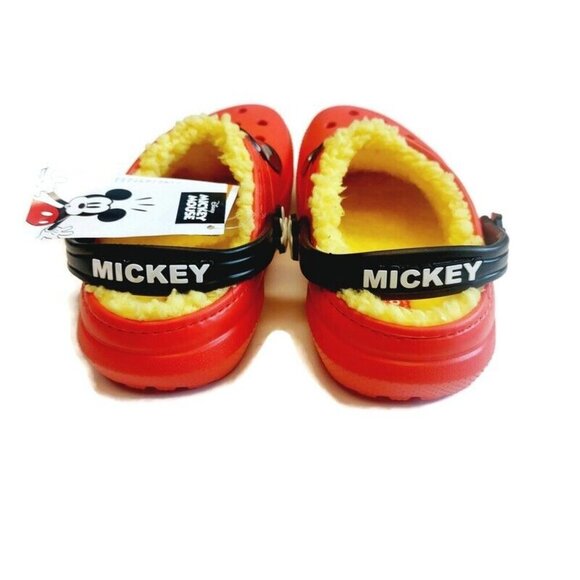 CROCS Classic Disney Mickey Mouse Lined Clog Lightweight Slip On Shoes Size J4 - Picture 7 of 9
